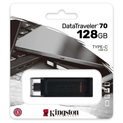 USB3.2 TIPOC 128GB CON TAPA DT70 NEGRO K