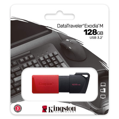 USB3.2 128GB RETRACTIL DTXM NEGRO/ROJO K