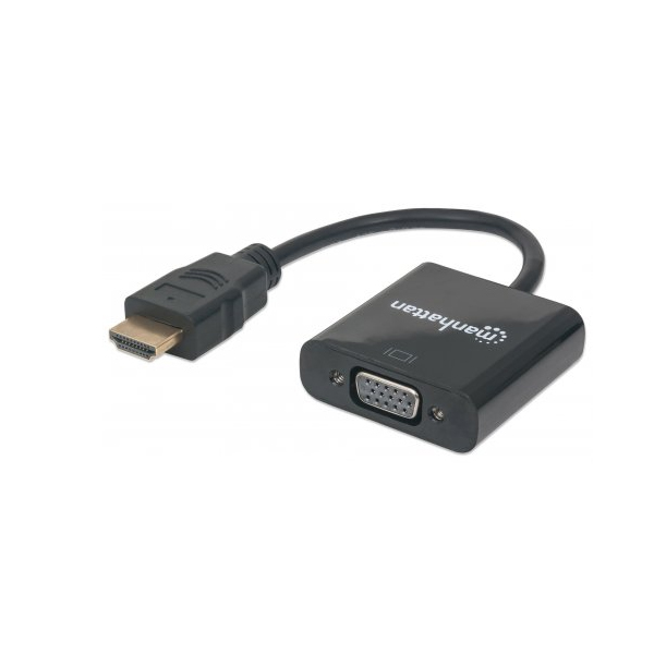 CONVERTIDOR HDMI M A VGA H NEGRO MANHATT