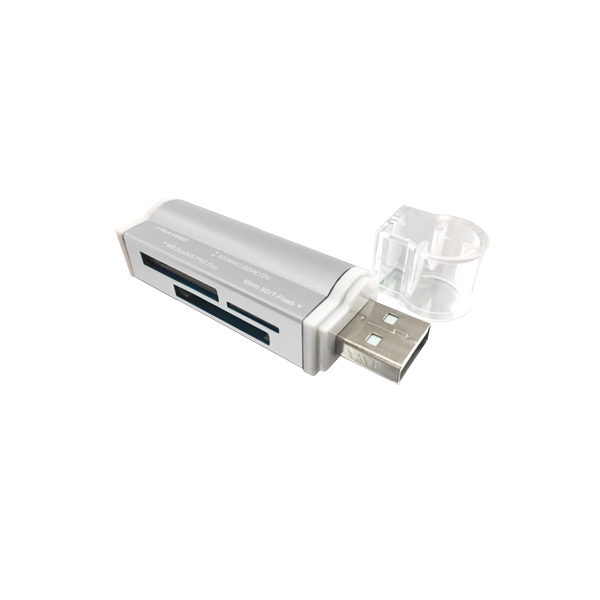 LECTOR USB2.0 MSDUO/MICROSD/SD PLATA BRO