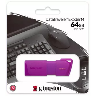 USB3.2 64GB RETRACTIL DTXM MORADO KINGST