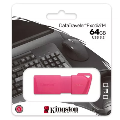 USB3.2 64GB RETRACTIL DTXM ROSA KINGSTON