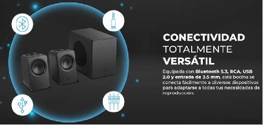 BOCINA 2.1 BT 5.3 HDMI SUBWO  60W 3"