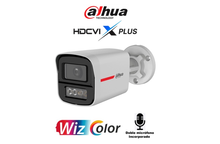 CAM HDCVI BULLET 2MP 50MTS MIC WIZCOLOR