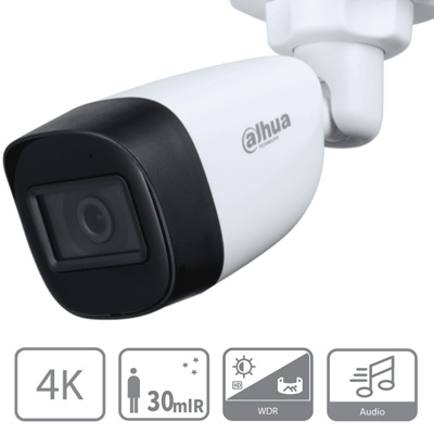 CAM HDCVI EXT BULLET 8MPX 4K 20MT MIC DA