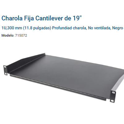 CHAROLA FIJA RACK 19 1U 30CM SOLIDA