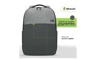 MOCHILA PARA LAPTOP 15.6 GRIS IMPERMEABL