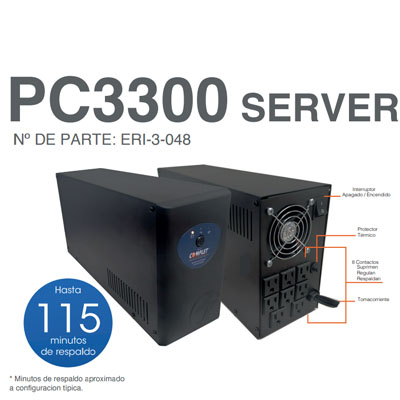 NO BREAK C/SUPRESOR COMPLET 3000VA 8 CON