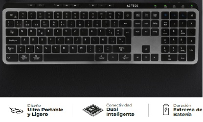 TECLADO INALAM 2.4MHZ,BT 5.1,P/3 DISPOSI