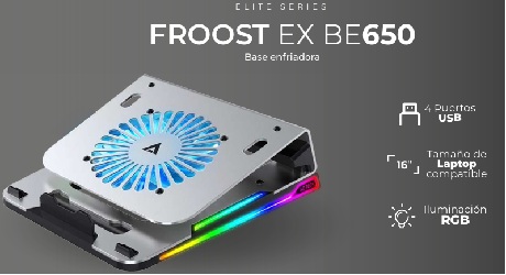 BASE ENFRIADO P/LAP 16" RGB 4XUSB,1VEN