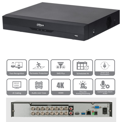 DVR 16CH 4K 16IP PTZ RS485 AUDIORCA DAHU